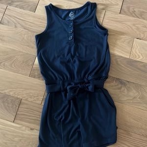 Girls navy blue one piece romper (8-10)